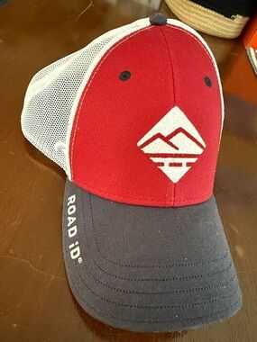 Road iD Red & Gray Trucker Hat with Mountain Logo